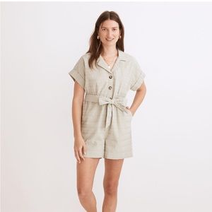Madewell Seersucker Camp Romper